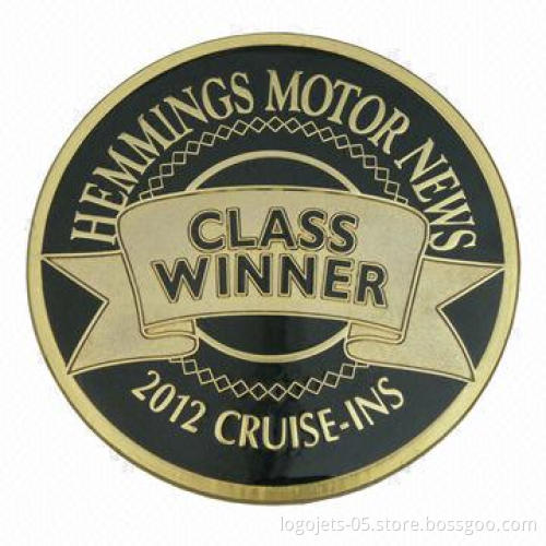 Car Badge/Emblem in 2-D or 3-D Designs, Available in Different Types of Material and Finishes